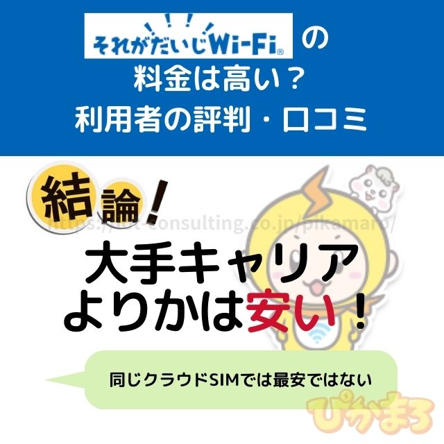 それがだいじwifi 評判 料金