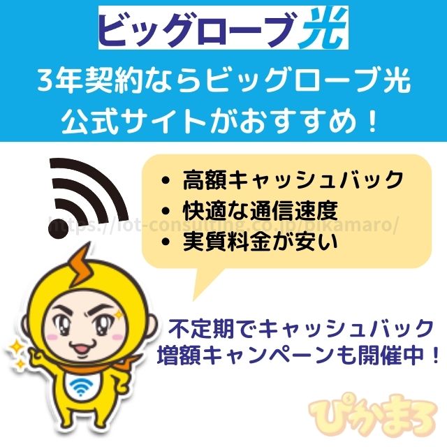 ビッグローブ光 キャッシュバック 公式