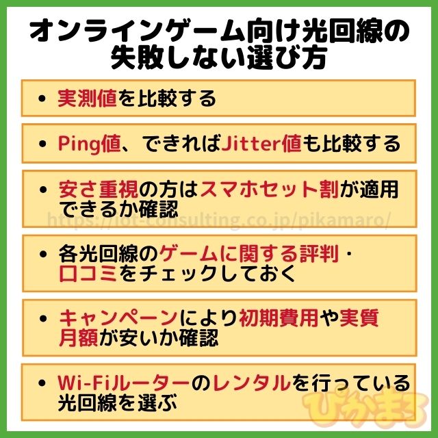 ゲーム回線 失敗しない選び方