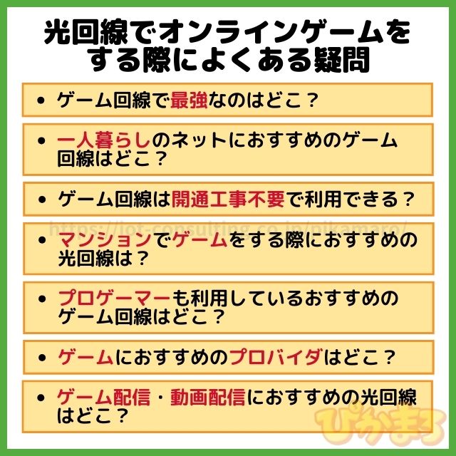 ゲーム回線 おすすめ よくある質問