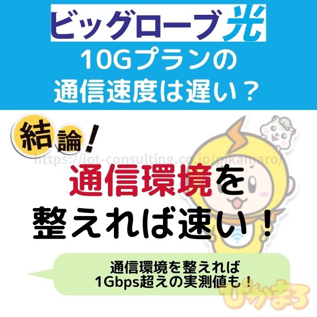 ビッグローブ光 10g 評判 通信速度