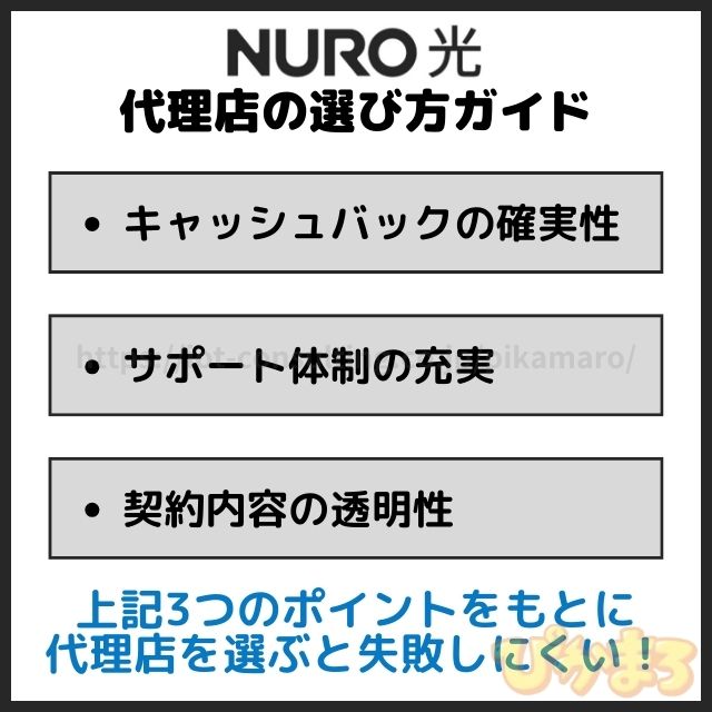 nuro光 代理店 選び方