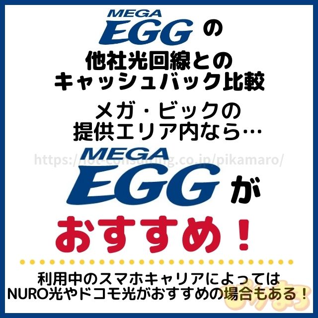 メガエッグ キャッシュバック 他社比較