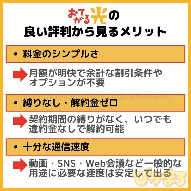 おてがる光 評判 メリット