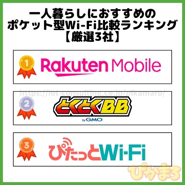 一人暮らし インターネット ポケット型Wi-Fi ランキング