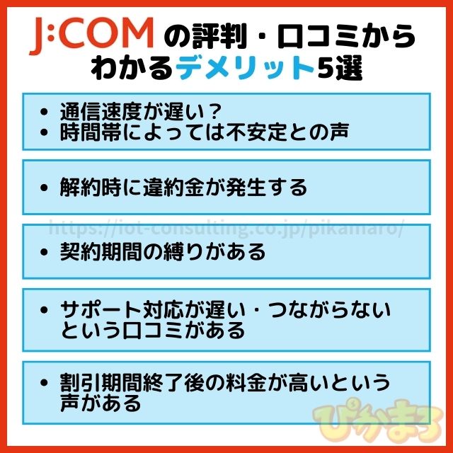 J:COMの評判・口コミからわかるデメリット